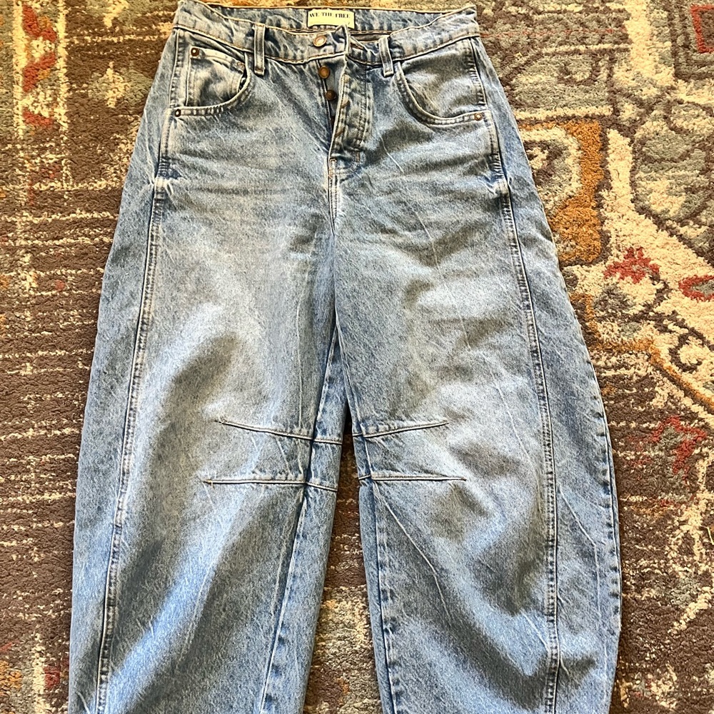 We The Free Light Blue Barrel Jeans